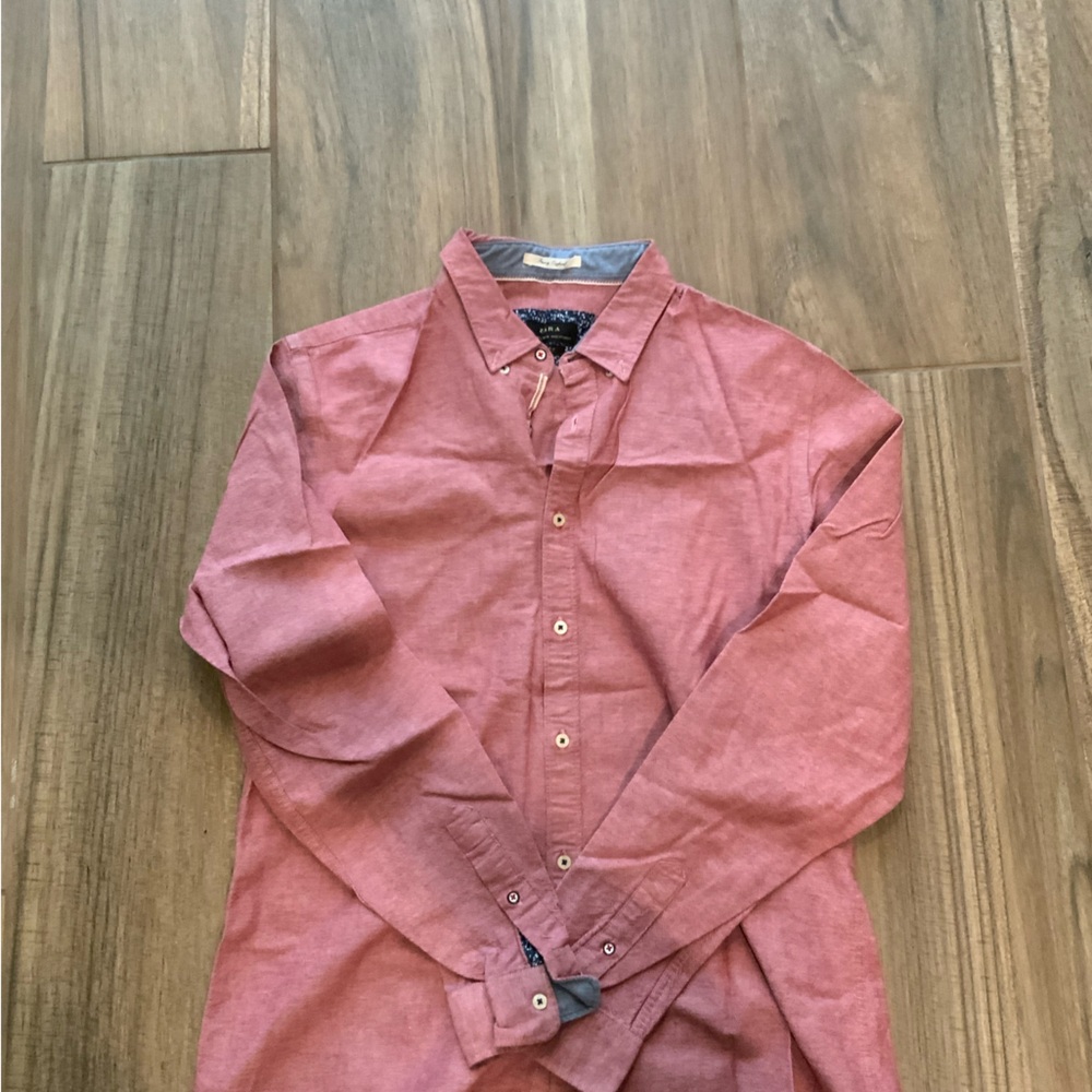 Zara Red and Blue Men's Shirt